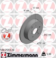 2X Bremsscheibe Coat Z Zimmermann 590.2593.20 FüR Corolla Toyota Verso ZNR10_