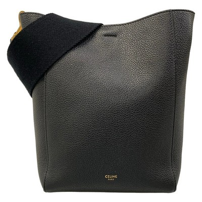 CELINE Sangle bucket small Black Soft grained calfskin Shoulder Bag