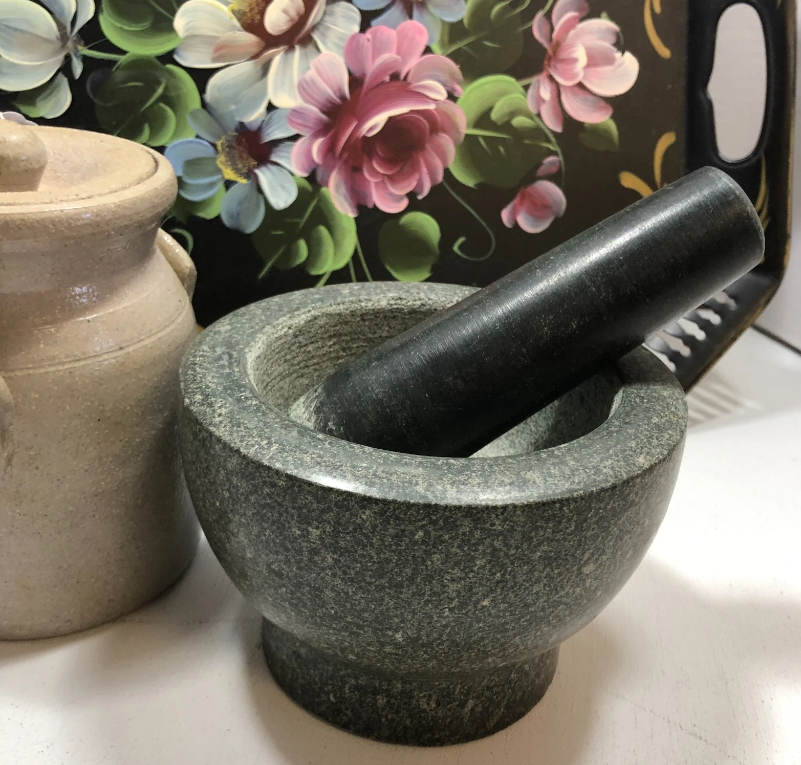 Vintage Large Heavy Granite Mortar & Pestle Set 5.5" x 4" Excellent condition
Opens in a new window 