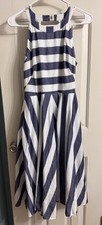 Womens ELIZA J Sleeveless Fit & Flare Summer Blue White Striped Dress Size 6