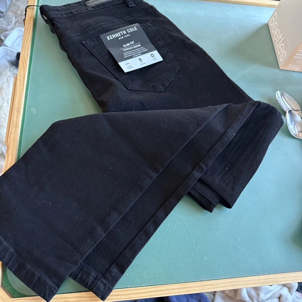 Kenneth Cole New York Men's Slim Fit Jeans Size 34x32 Tapered Stretch Denim - Image 2 of 4
