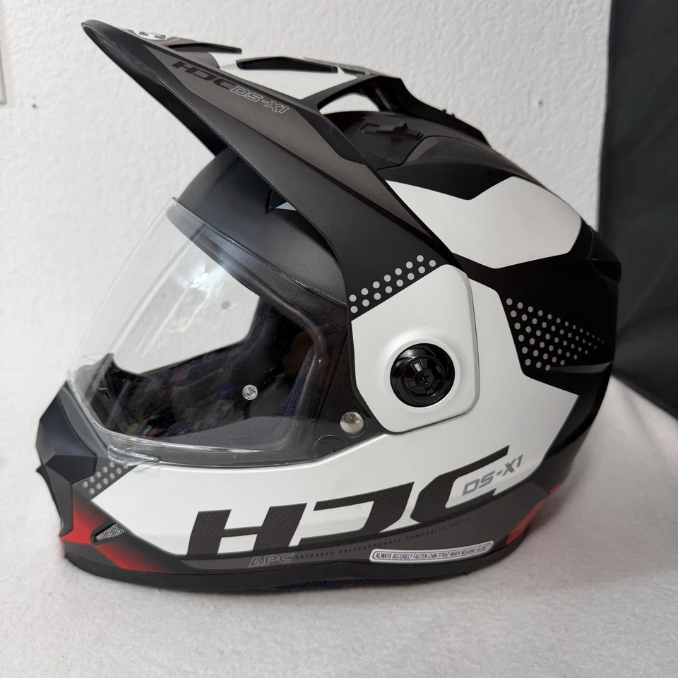 Casco de nieve HJC DS-X1 doble deportivo moto de nieve cara completa blanco negro talla XL Foto 3 de 4