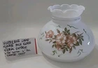 Hurricane Lamp Shade Milk Glass Floral Vintage 6 5/8" Bottom 6" Tall Shade Only