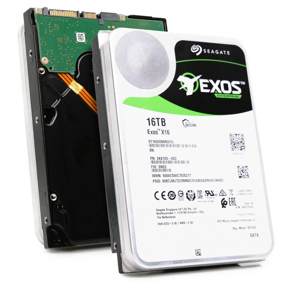 Seagate Exos X16 16TB 3.5" SATA 6Gb/s 7200RPM Enterprise HardDrive ST16000NM001G