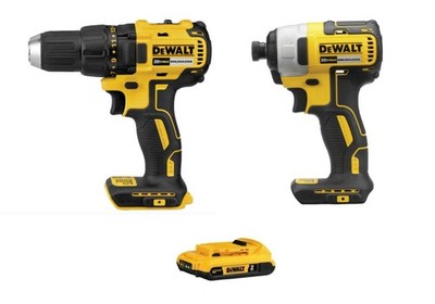 DEWALT 20V Max XR Compact 1/2'' Drill & Max XR 1/4'' Impact Driver w/ Battery