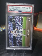 2024 Topps Black White Spencer Strider #82 Full-Color /1 PSA 10