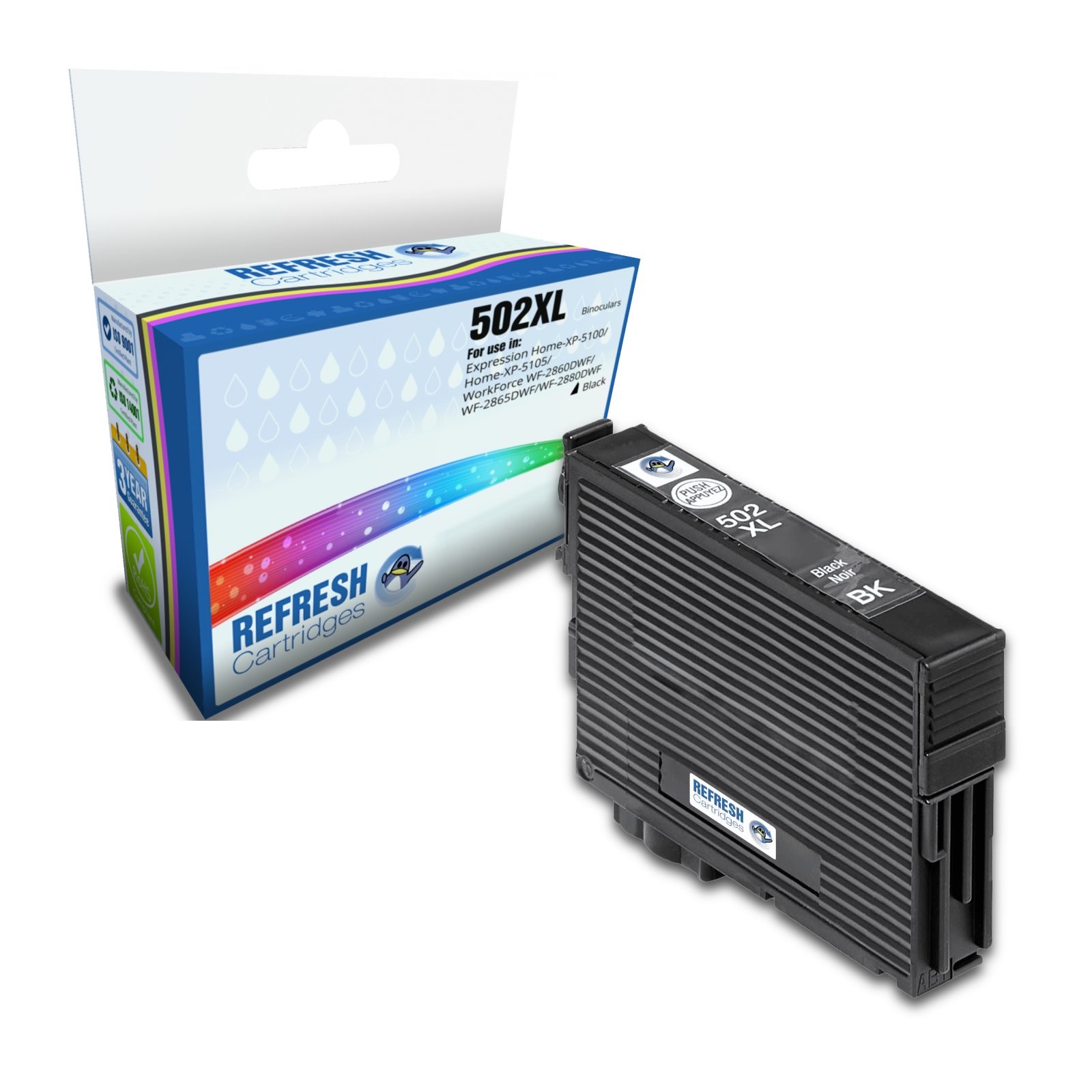 Refresh Cartridges Black 502XL Ink Compatible With Epson Printers