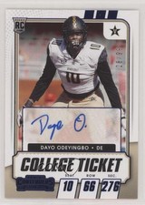 2021 Panini Contenders Draft Picks Game Ticket Blue /99 Dayo Odeyingbo Auto 12in