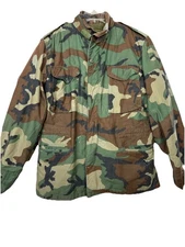 Vtg 1984 Cold Weather M Long Military Issued M-65 Field Jacket w/ Liner 4th MAW