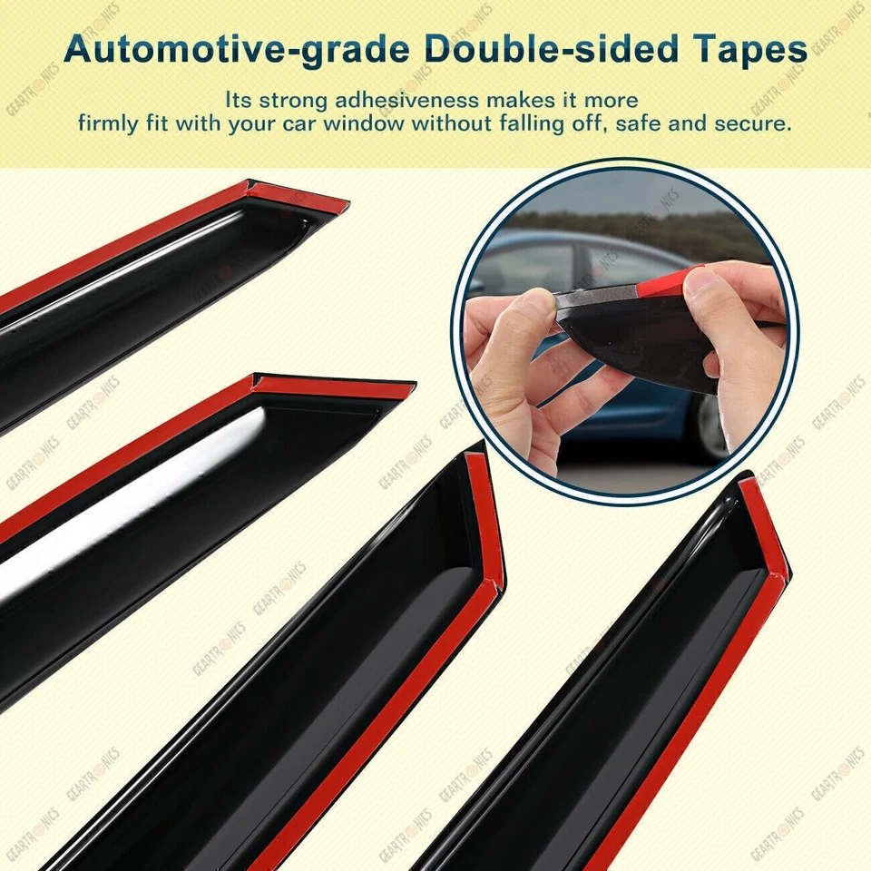 For Hyundai Elantra 2011-2016 Side Window Vent Visor Sun Rain Guards Deflector* - Image 4 of 4