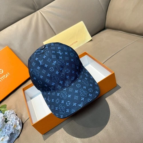 LLouisV Monogram Blue Baseball Cap Adjustable Designer Hat Unisex NEW - product listing photo
