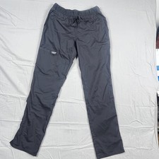 Cherokee Workwear Scrub Pants XS Gray Cargo Pocket Elastic Waist Drawstring