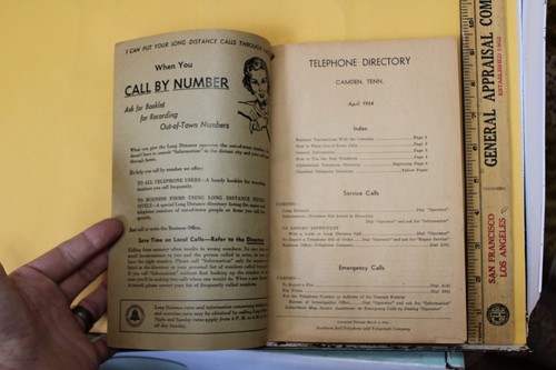 1954 Camden Tennessee Telephone Directory Yellow Pages Southern Bell - Picture 2 of 5