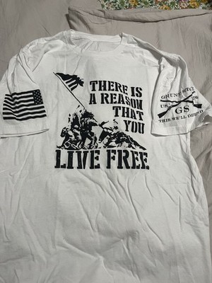Grunt Style White And Blk Large T shirt 