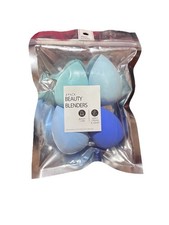4 Pack Teardrop Blender Sponges Blue Assorted Shades Apply Cream Liquid