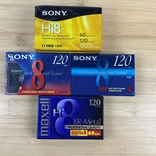 Lot Of 5 NEW Sony Maxell Hi8 Blank Video Tapes Digital8 60/120 Min