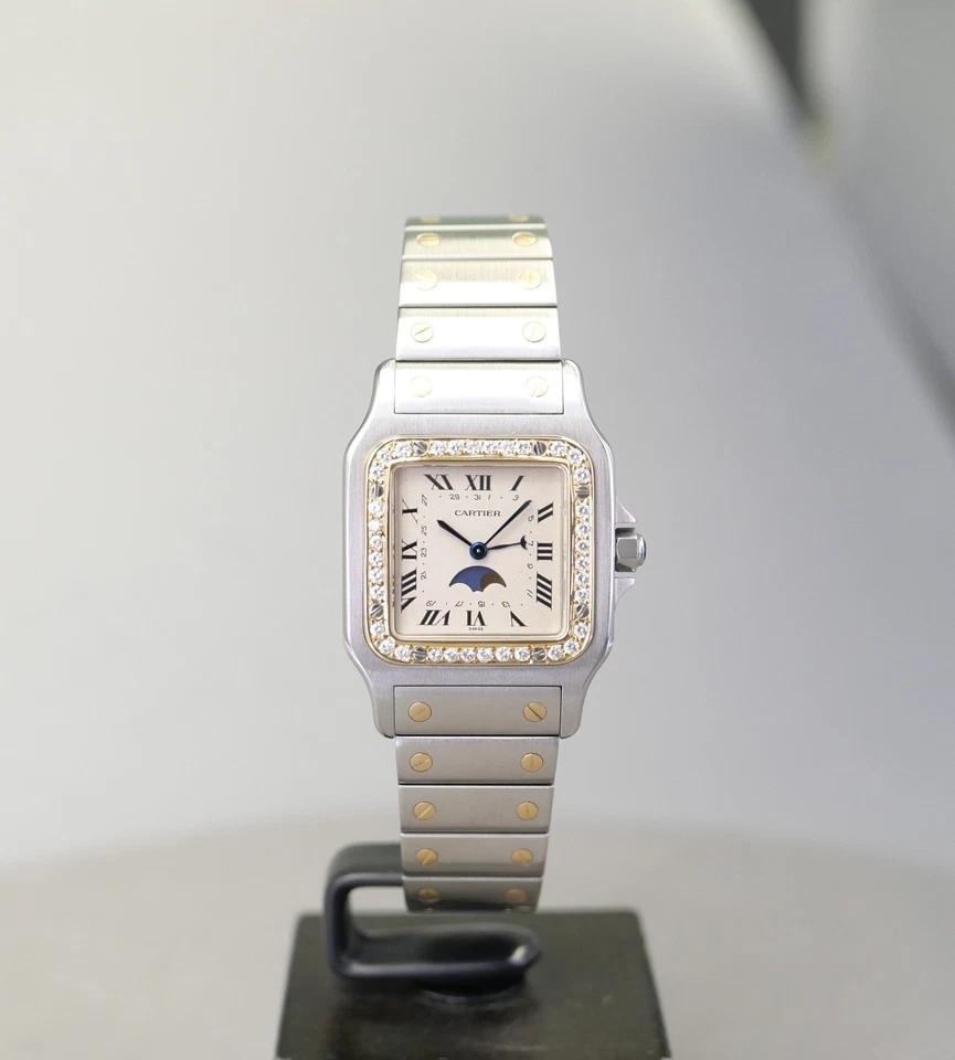 Cartier Santos Galbée Mondphase Full Set Diamantlünette Erstkaufrechnung - Bild 4 von 4