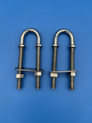 1 Pair 1/2'' Dia Stainless Steel Marine Boat Stern Bow Eye Tie Down U Bolt