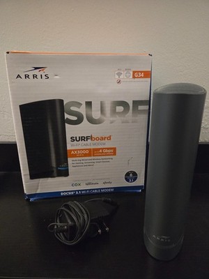 ARRIS G34 SURFboard DOCSIS 3.1 GB Modem & Wi-Fi 6 Router AX3000 G34 w Adapter