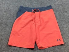 Under Armour Board Shorts Men 34 Blue Orange Beach Ocean Performance Swim Trunks