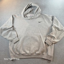 Vintage NIKE Hoodie Embroidered Logo USA Made Men M Gray Kangaroo Pocket 90s Y2K