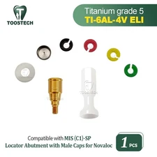 Locator Abutment with Male Caps for Novaloc fits MIS (C1) Platform SP GH1~GH6mm