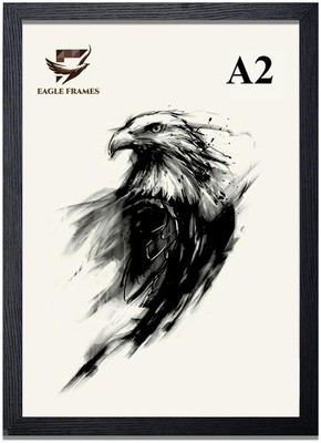 ADLERRAHMEN - Bilderrahmen in Holzoptik, Premium Qualität Poster A2, schwarz 