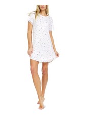 FLORA Intimates White Curved Hem Stretch Nightgown Juniors S