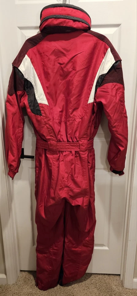 VINTAGE 90s Spyder Ski Suit Red Mens Medium One Piece Snowsuit Outdoor Skiing - Image 2 of 4
