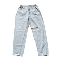 Vintage 90s Lee Mom Jeans 12 Petite Skylite Light Wash Blue Elastic Waist