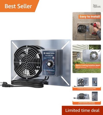 260CFM Crawl Space Ventilation Fan,  Rated Commercial Stainless Steel Vent Fa...