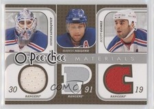2008 O-Pee-Chee Triple Materials Scott Gomez Markus Naslund Henrik Lundqvist 5ui
