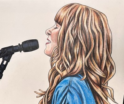 Kim Walker-Smith Colored Pencil Portrait 2017 Tour - 14x17in.
