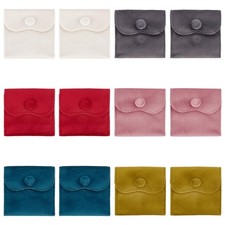 12Pcs 6 Colors Velvet Jewelry Pouches, Jewelry Gift Bags with Snap Button, fo...