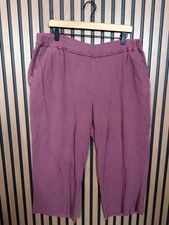 Eileen Fisher Pants XL Purple 100 Organic Cotton Cut Off Wide Leg Sweatpants