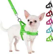 No Pull Small Dog Harness & Leash Set, Puppy Soft Vest Harness Neck & Chest - XS