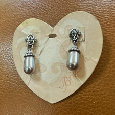 NWT Brighton Corted Silver Tone Gray Teardrop...