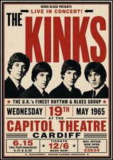 The Kinks 1965 Capitol Theatre Cardiff Concert A4 350gsm Print