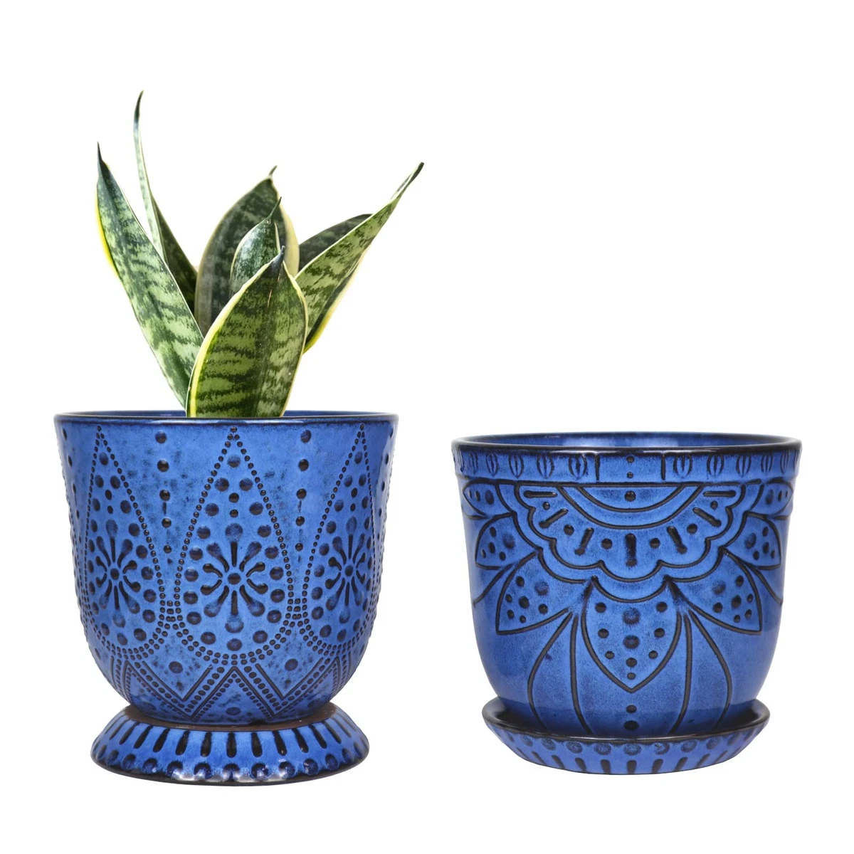 蓝色陶瓷工厂篮子、花盆、窗口花盆| eBay