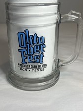 Blackwater Draw OKTOBERFEST 8" Clear Glass Beer Mug Bryan College Station Texas