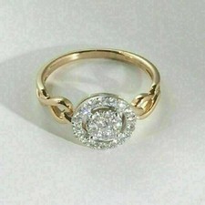 2.30 Ct White Diamond Antique Art Deco Vintage Wedding Ring 14K Yellow Gold FN