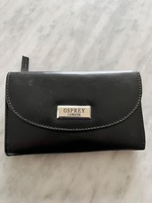 Purse ladies, leather ,Osprey , lined , Black ,zip pocket , press stud front .