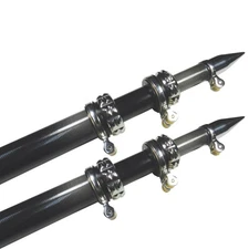 TACO 16FT Telescopic Outrigger Poles Carbon Fiber w/Swivel Rollers Black PAIR