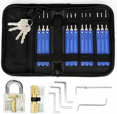 17-Teiliges Dietrich Set mit 2 Transparent Trainingsschlössern DHL