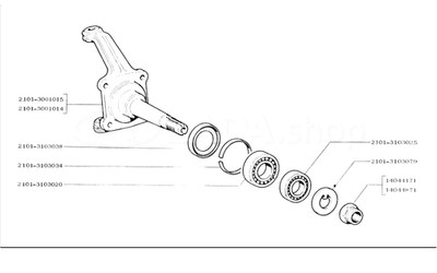 Radlager vorder Achse/ Lada Vaz 2101- 2107/ 19,05x45,25x16,63/ 2101- 3103025