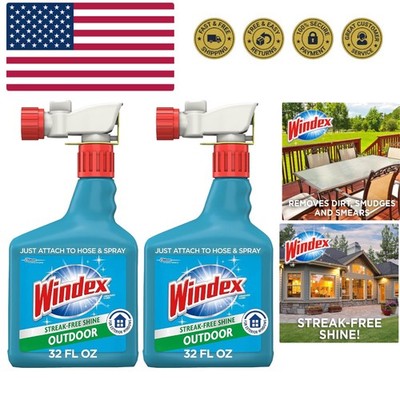 Outdoor Window and Glass Cleaner for Hose Ammonia Free, Concentrated Formula ...