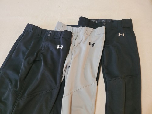 Under Armour Lot Of 3 Youth Medium Baseball Pants Grey And Black