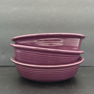 3 Retired Fiesta Heather Cereal Bowls 7  Classic Rim HLC USA Purple Fiestaware