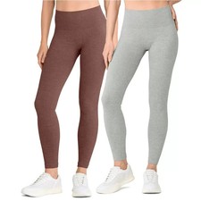 Lemon Ladies Ribbed Seamless Leggings Super Soft High Waisted 2 Pack Size L