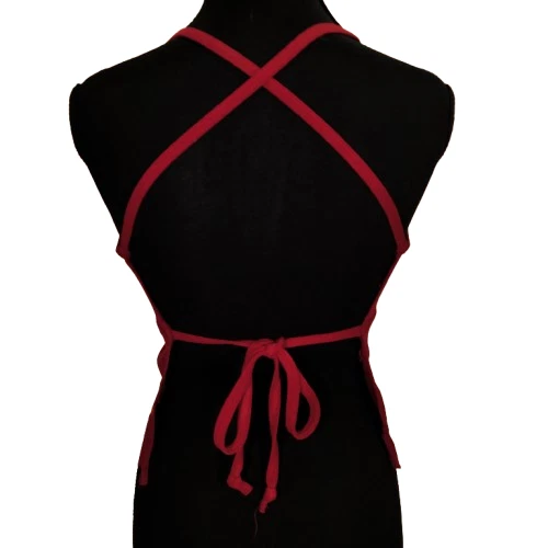 Vtg Y2K Anchor Blue Tie Top S Open Back Rave Boho Western Festival Cherry Red - Image 2 of 4